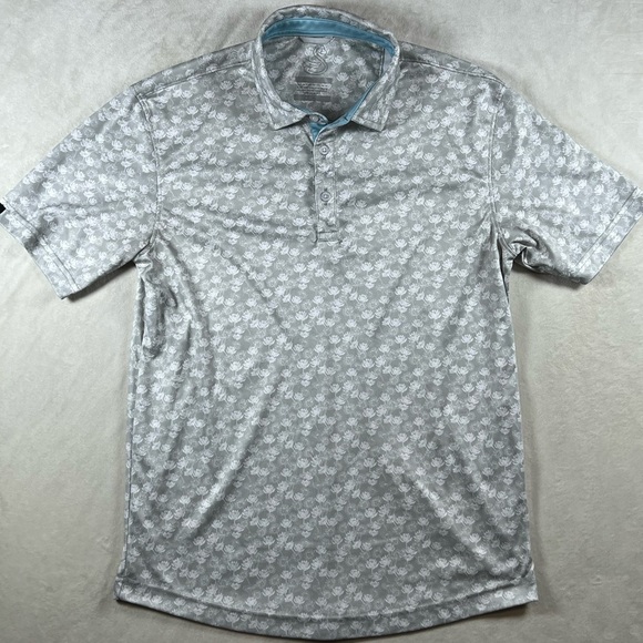 Swannies Golf Medium Classic Gray All Over Print Performance Polo Shirt C18 - Picture 1 of 12